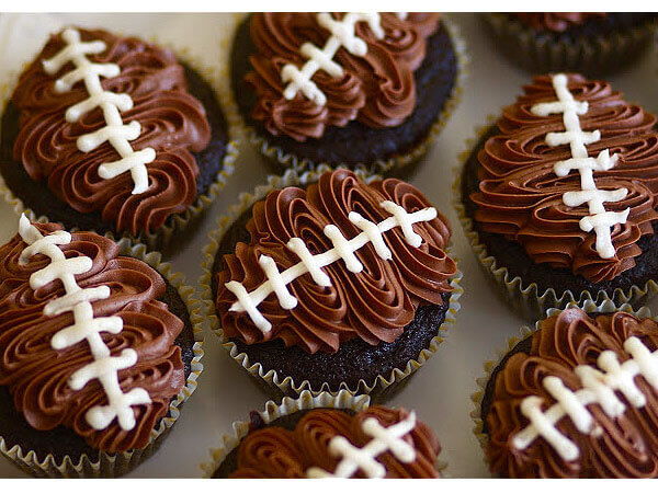 football-chocolate-cupcakes