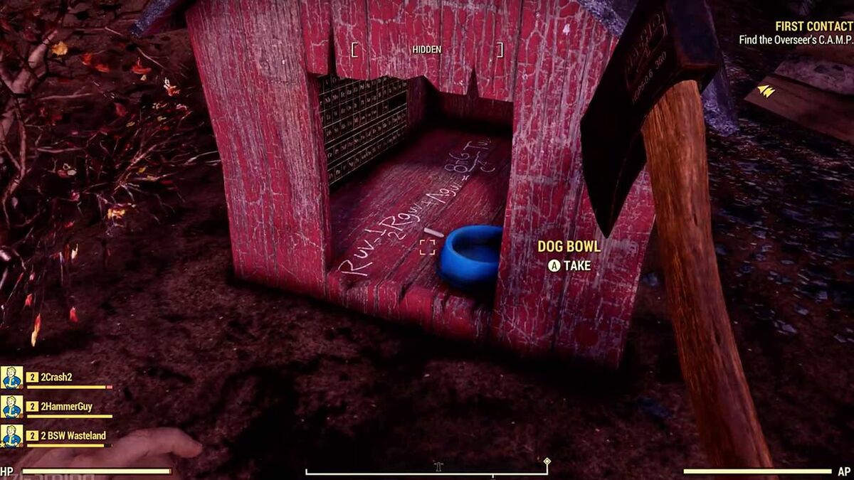 Fallout 76 environmental storytelling doghouse Einstein
