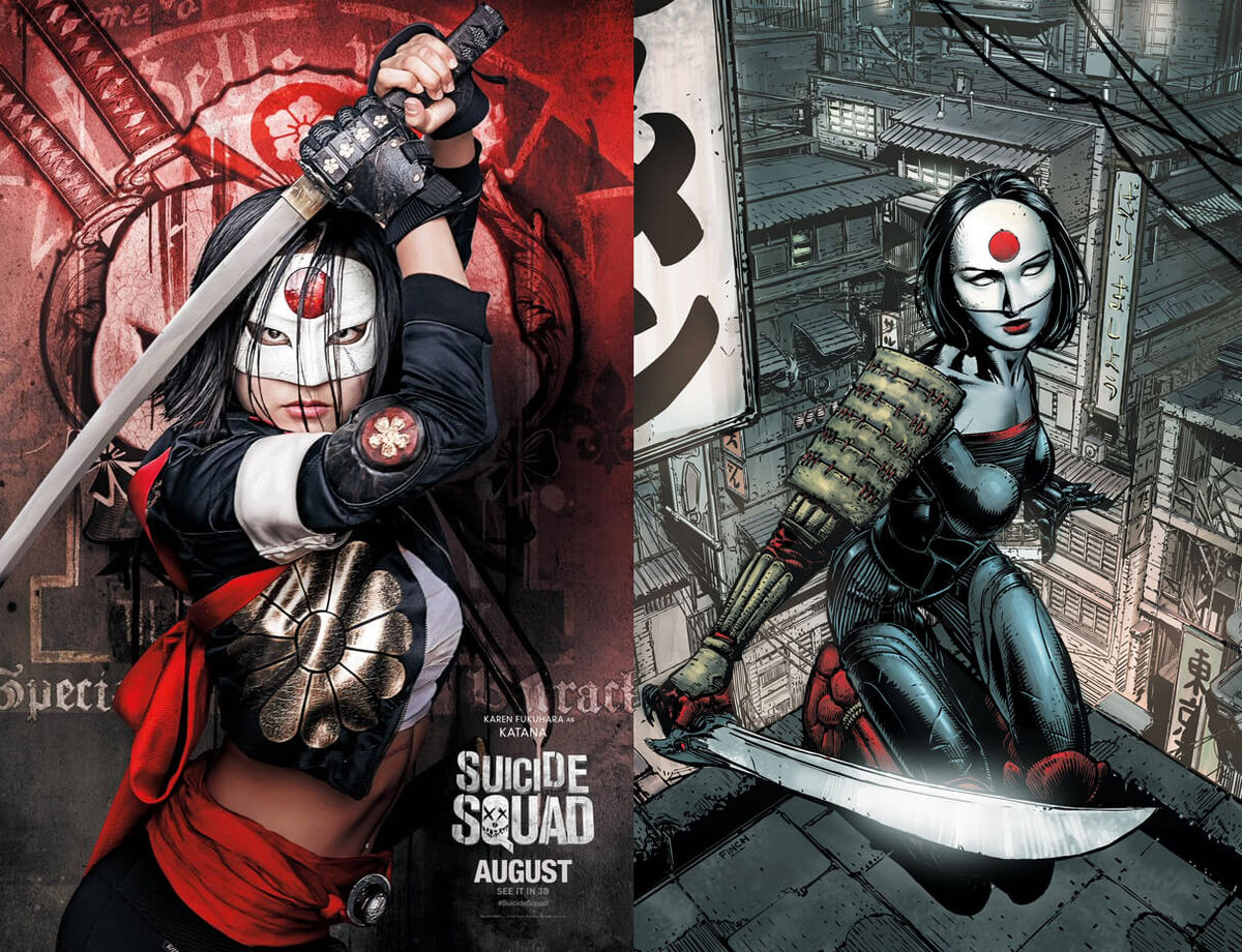 Katana Suicide Squad Comics Movie Comparison