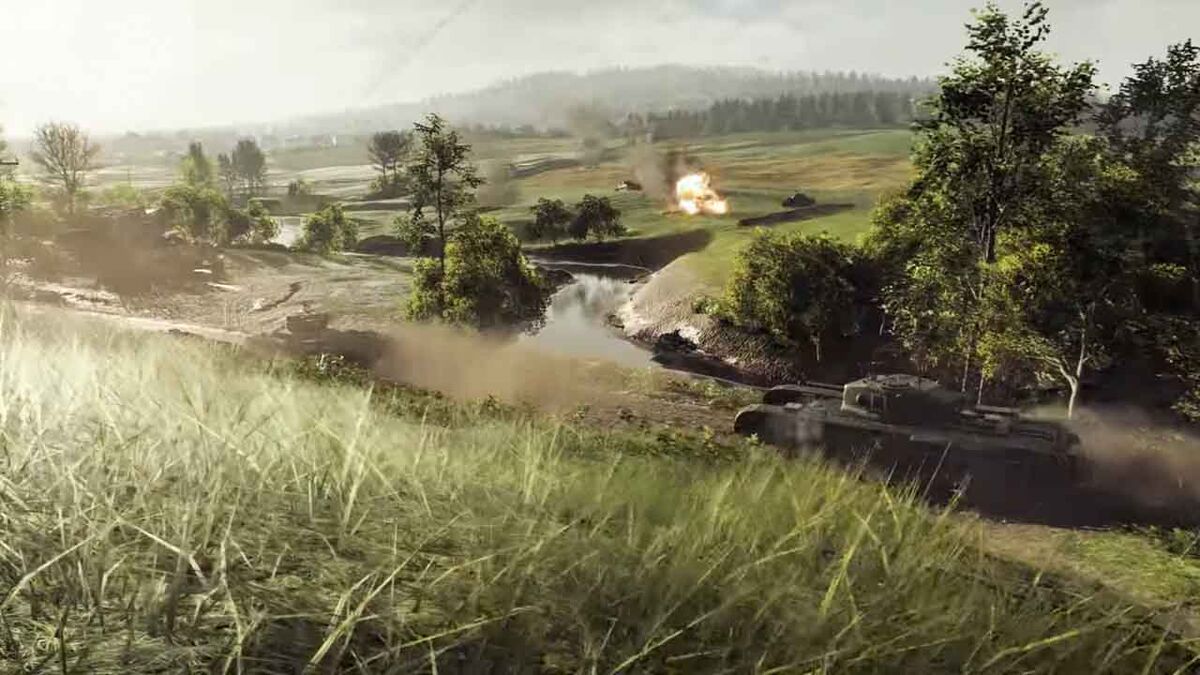 Battlefield V map Panzerstorm tank open field