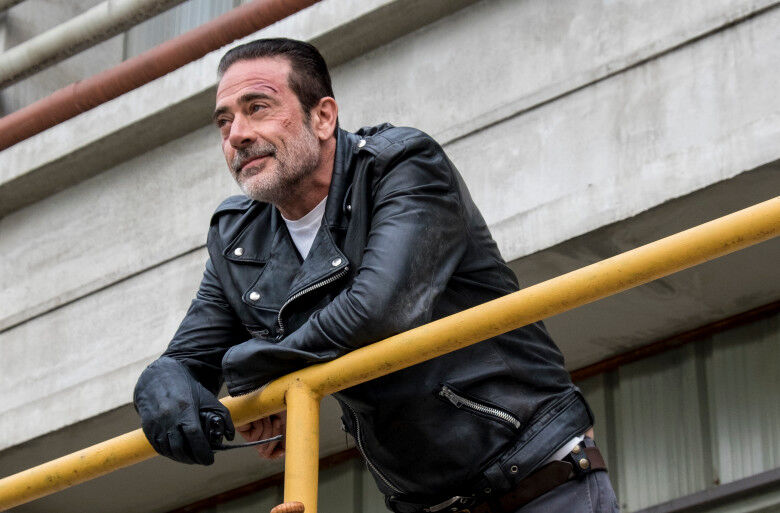 Negan The Walking Dead on a balcony