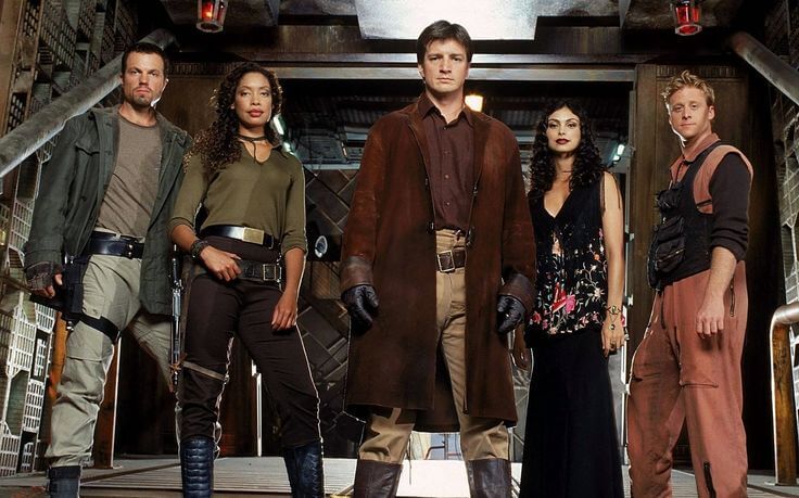 Fillion and the cast of Firefly which gained cult hit status despite lasting only 13 episodes