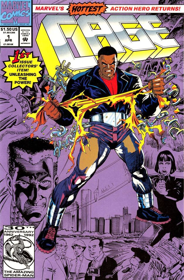 New and improved updated Luke Cage for the 90s with 90s haircut and leather jacket