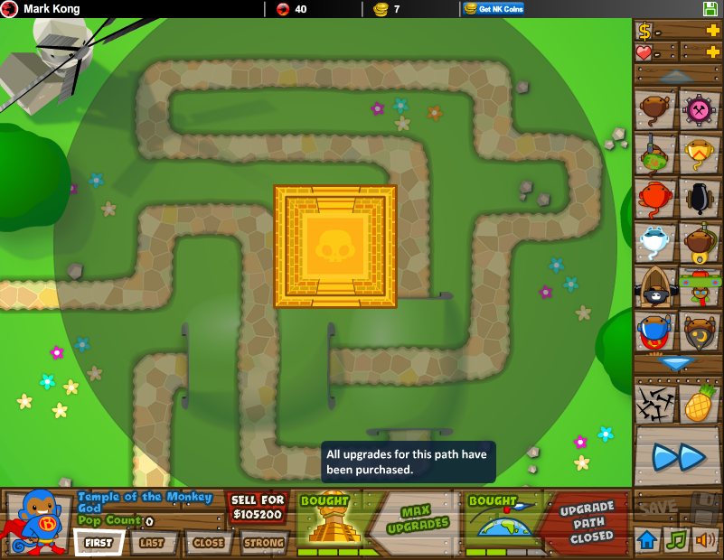 Sun God Bloons Tower Defense 5