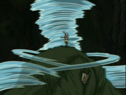 Aang fights Swamp Monster