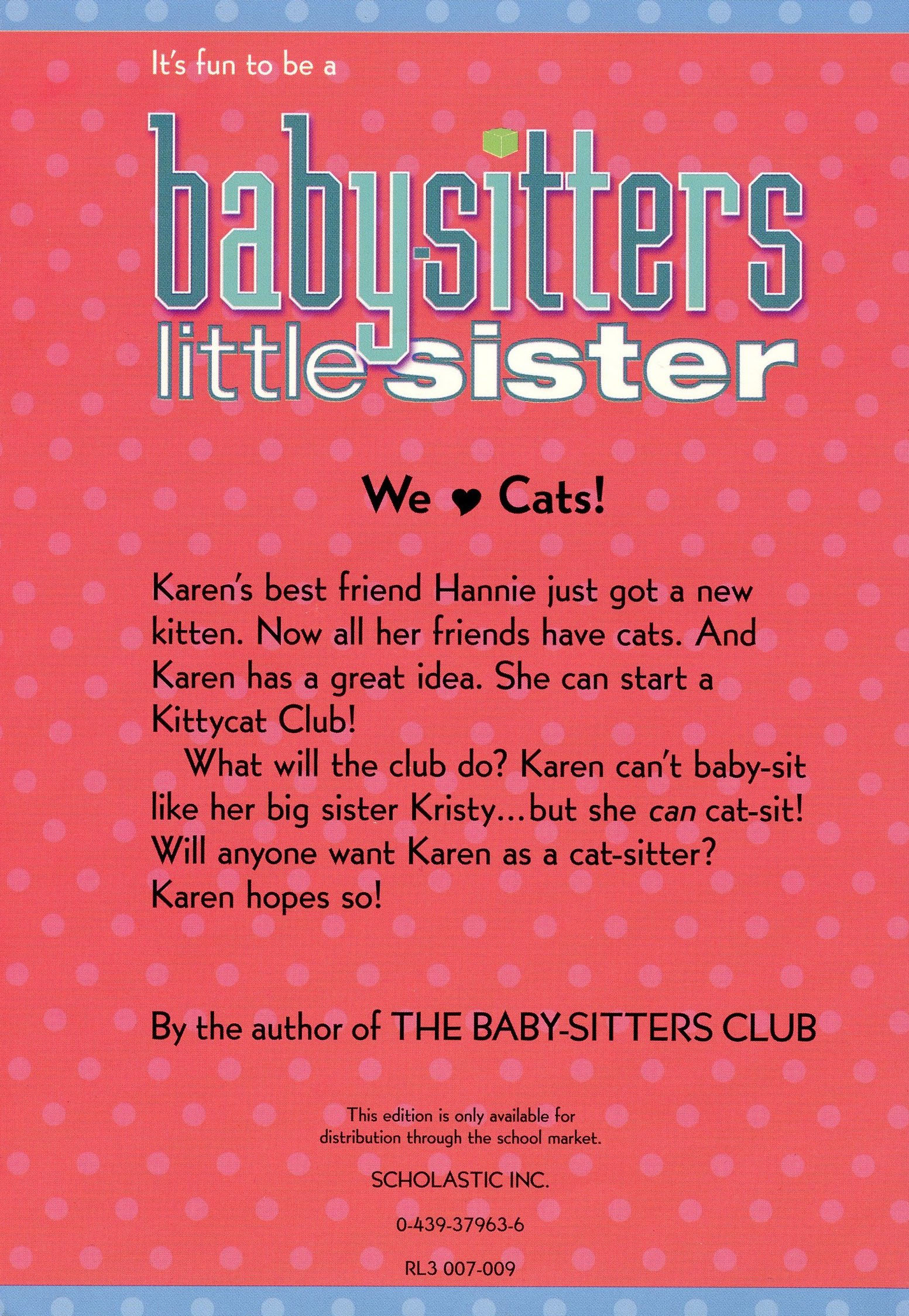 Karen S Kittycat Club The Baby Sitters Club Wiki Fandom
