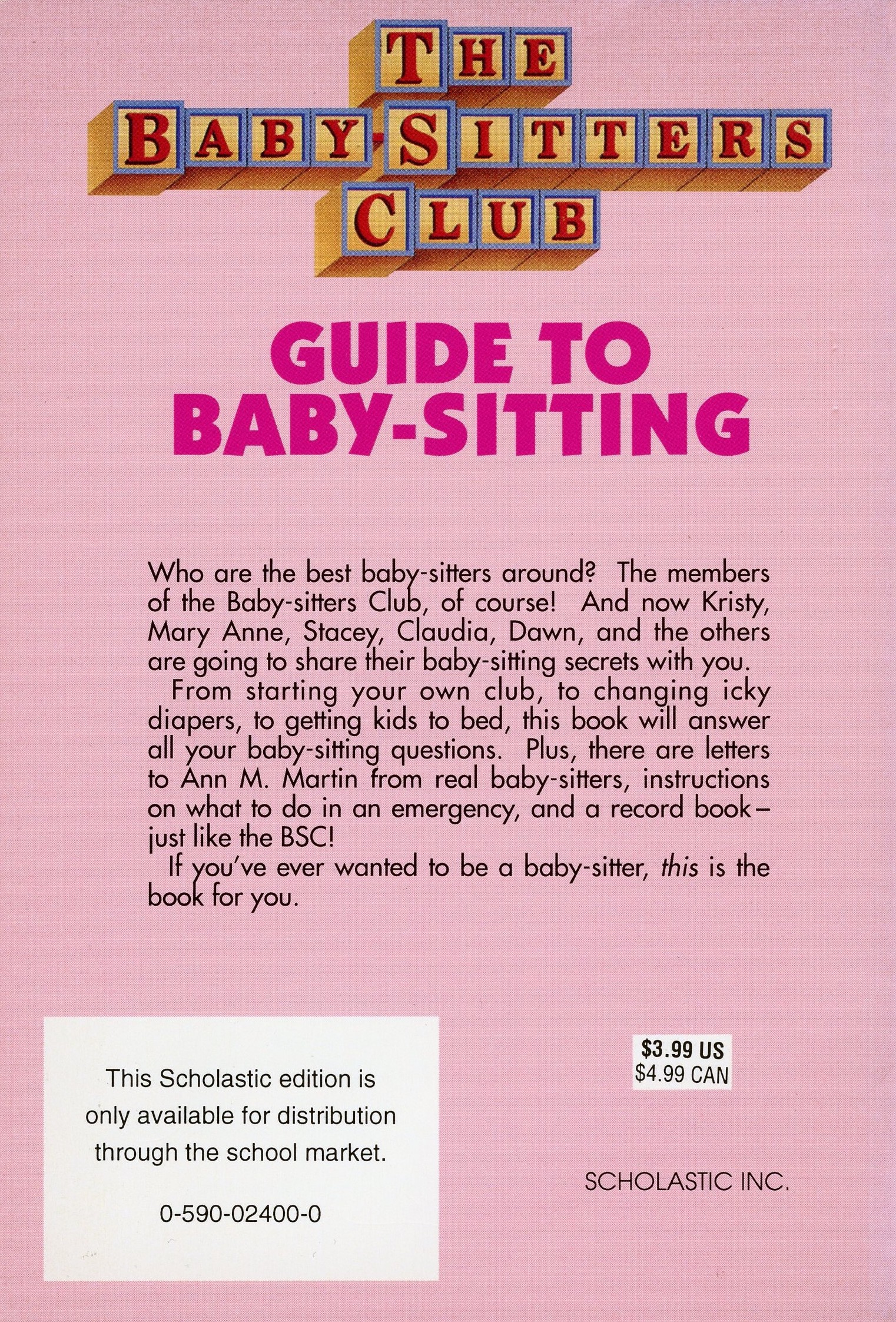 The Baby Sitters Club Guide To Babysitting The Baby Sitters Club