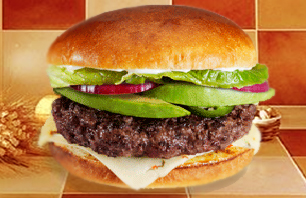 California christian burger with red onion