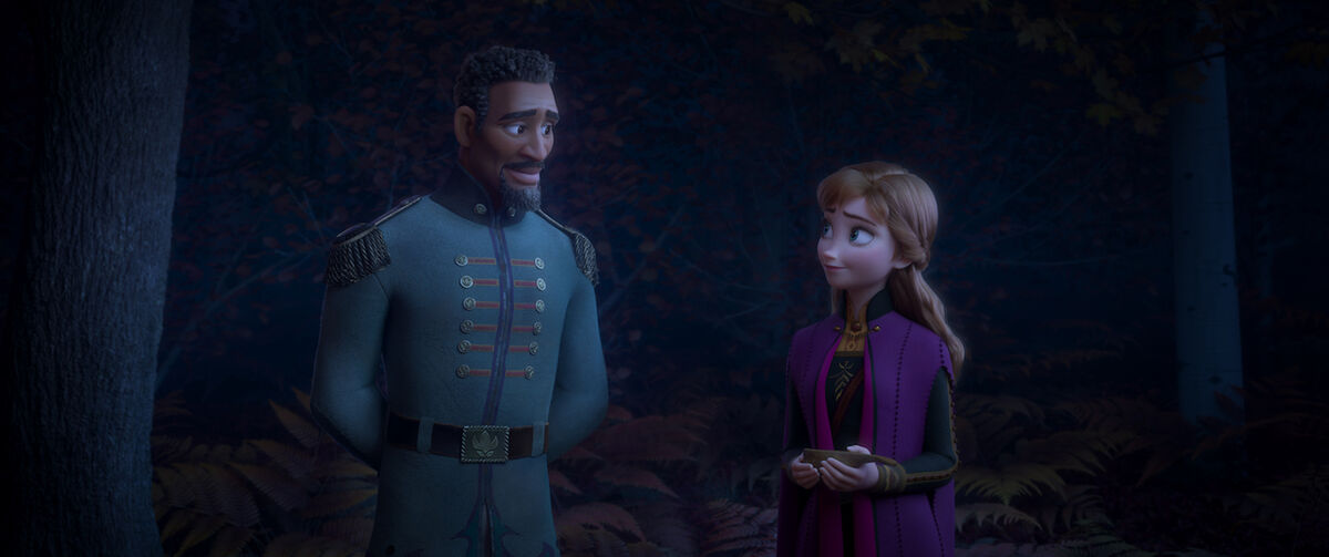 Matthias and Anna talking warmly in the forest