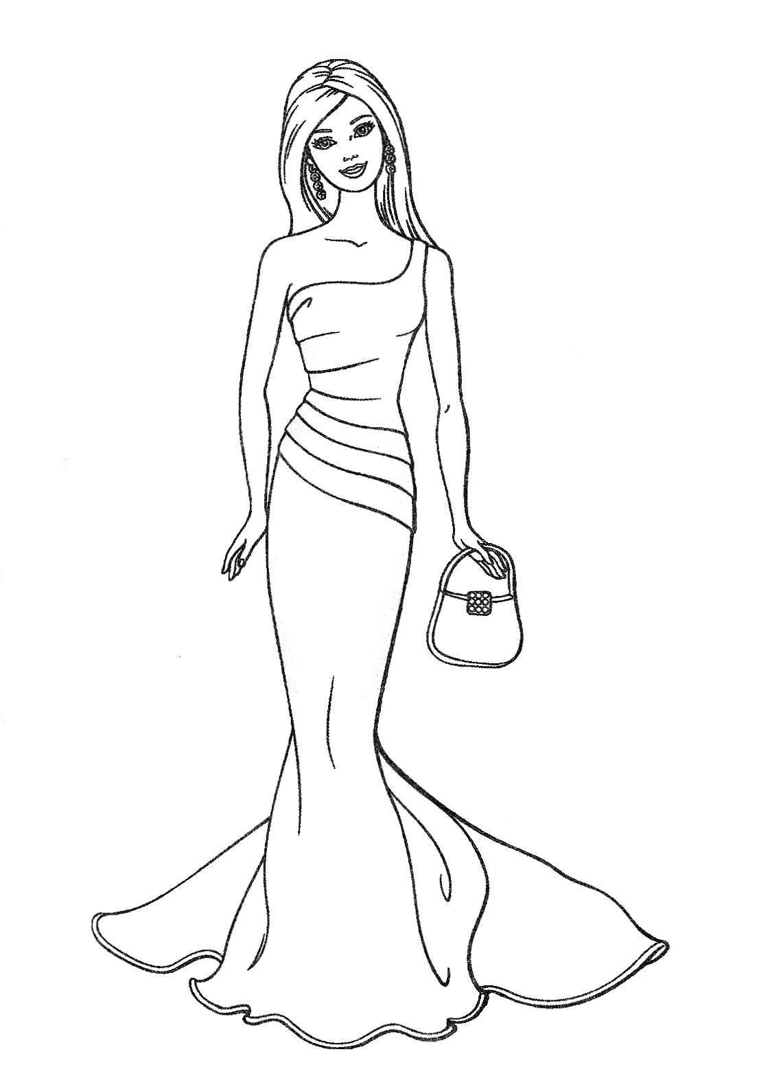 Coloring for kids free printable barbie coloring pages in minimalist online
