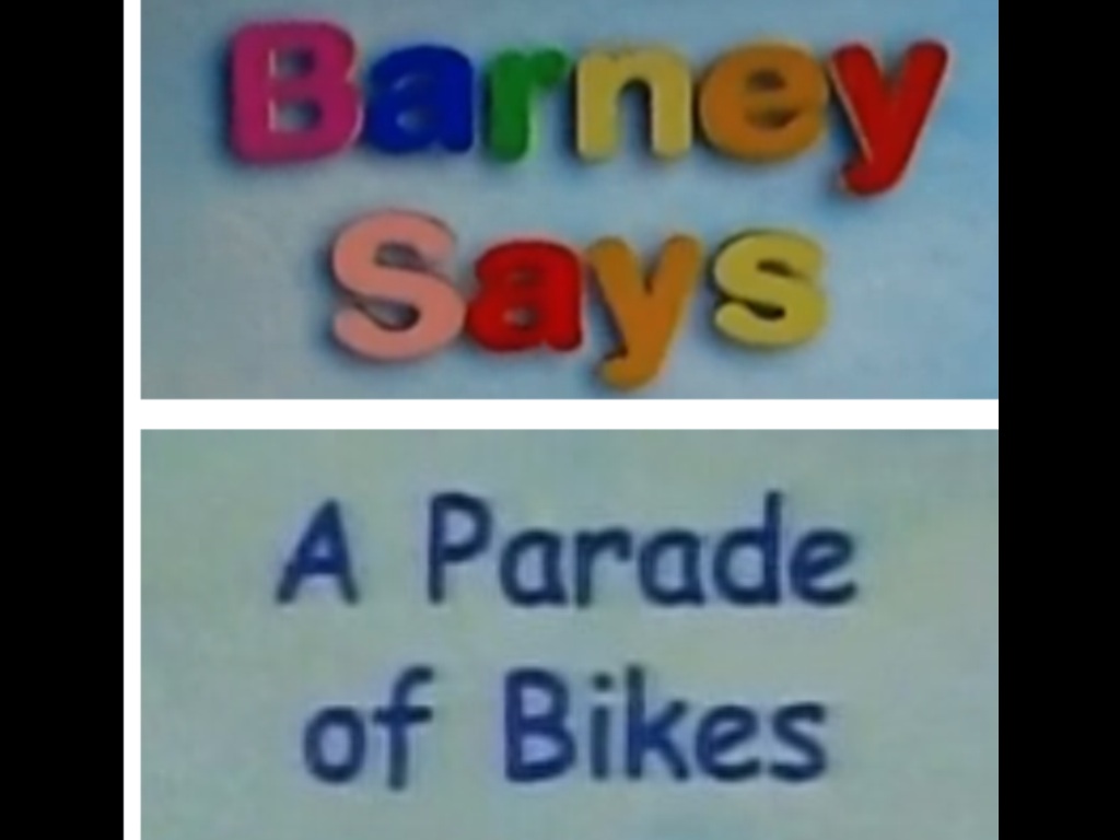 barney riding on a bike song