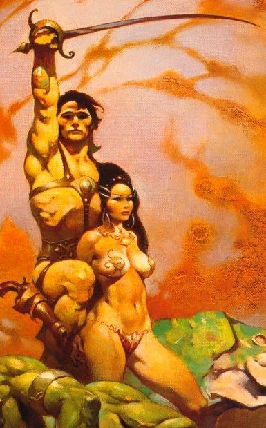 John Carter and Dejah Thoris, as portrayed by Frank Frazetta