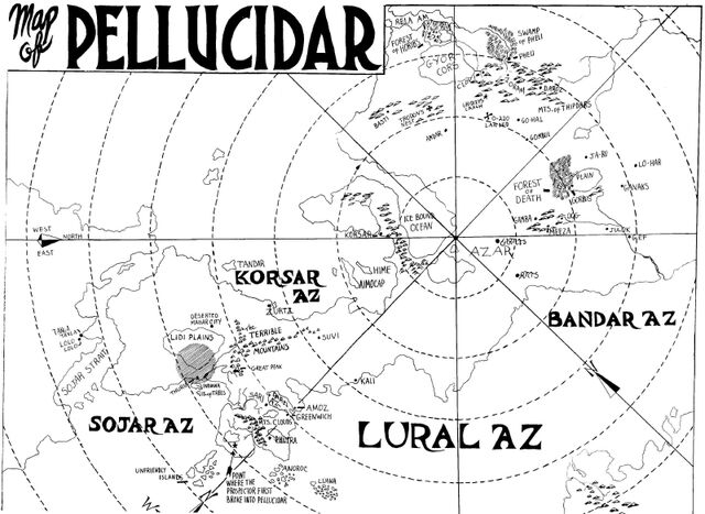 Image Pellucidar Map Encyclopedia Barsoomia Wiki