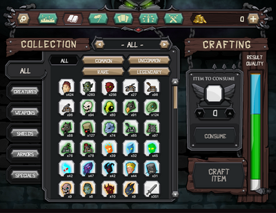 Collections menu