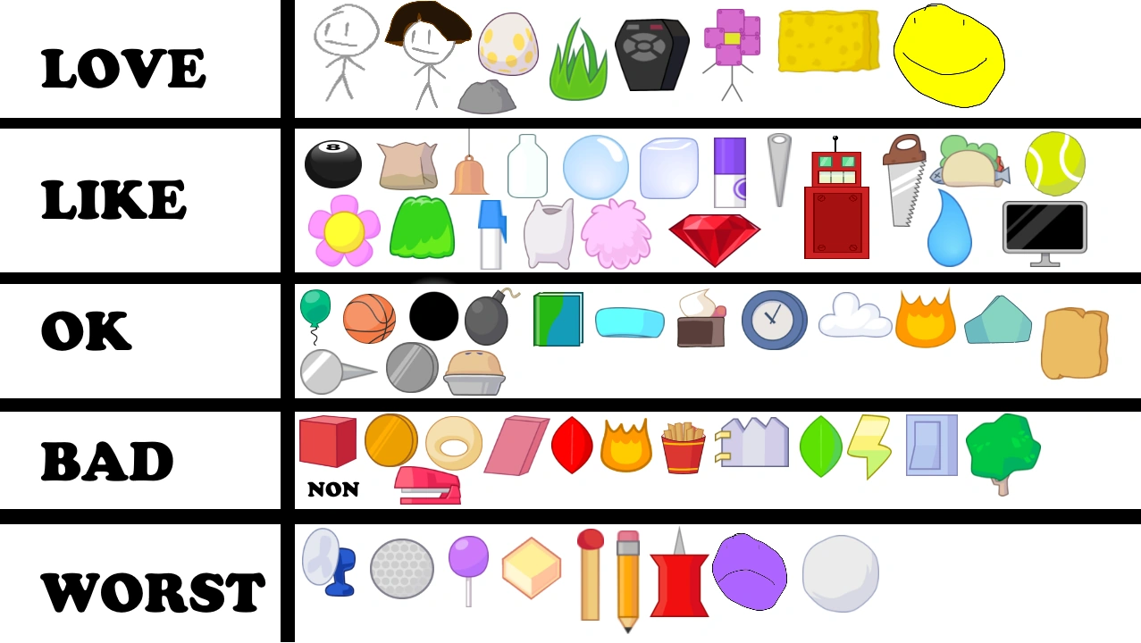 Bfdi Character Assets