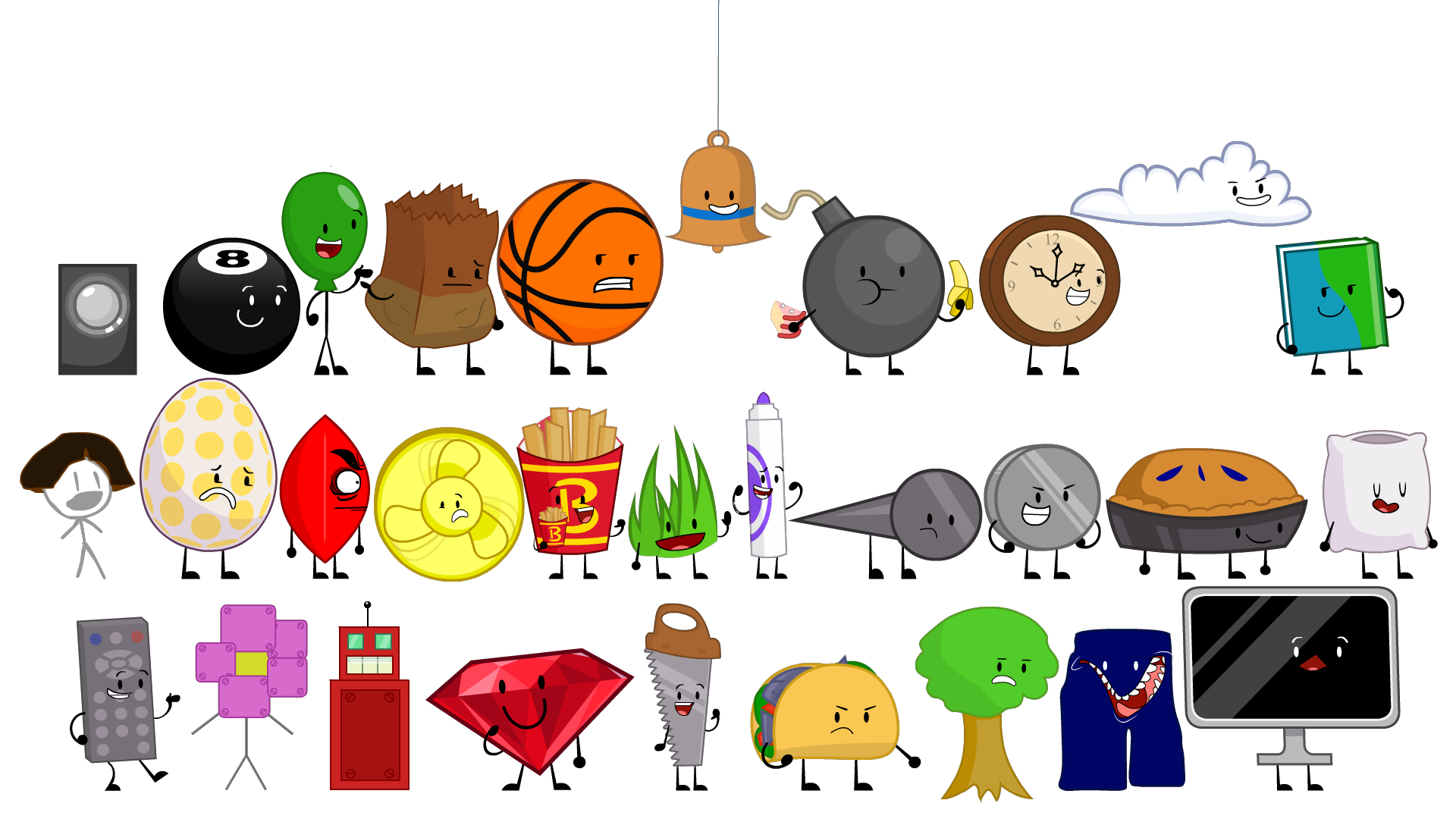 Object characters. BFDI герои. BFDI BFDIA. Обджекты BFDI. Персонажи из BFDI.