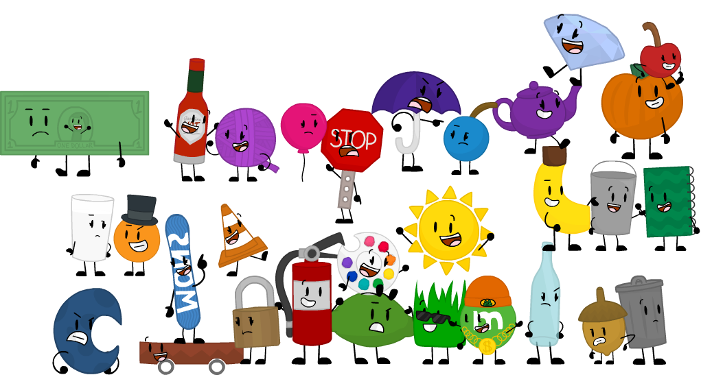 Object characters. Обджекты BFDI. Обджект шоу. Предметы для Обджект шоу. Обжект шоу персонажи.