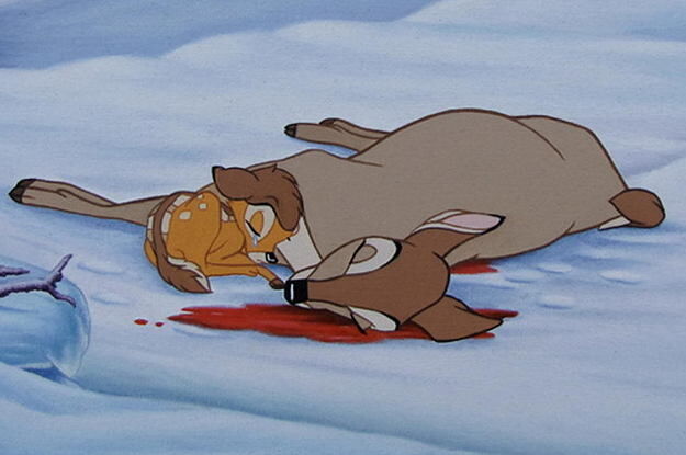 Bambi mourns his mother's death