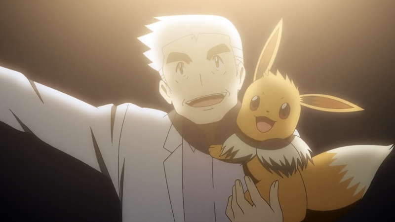 Professor Oak and Eevee (Pokemon)