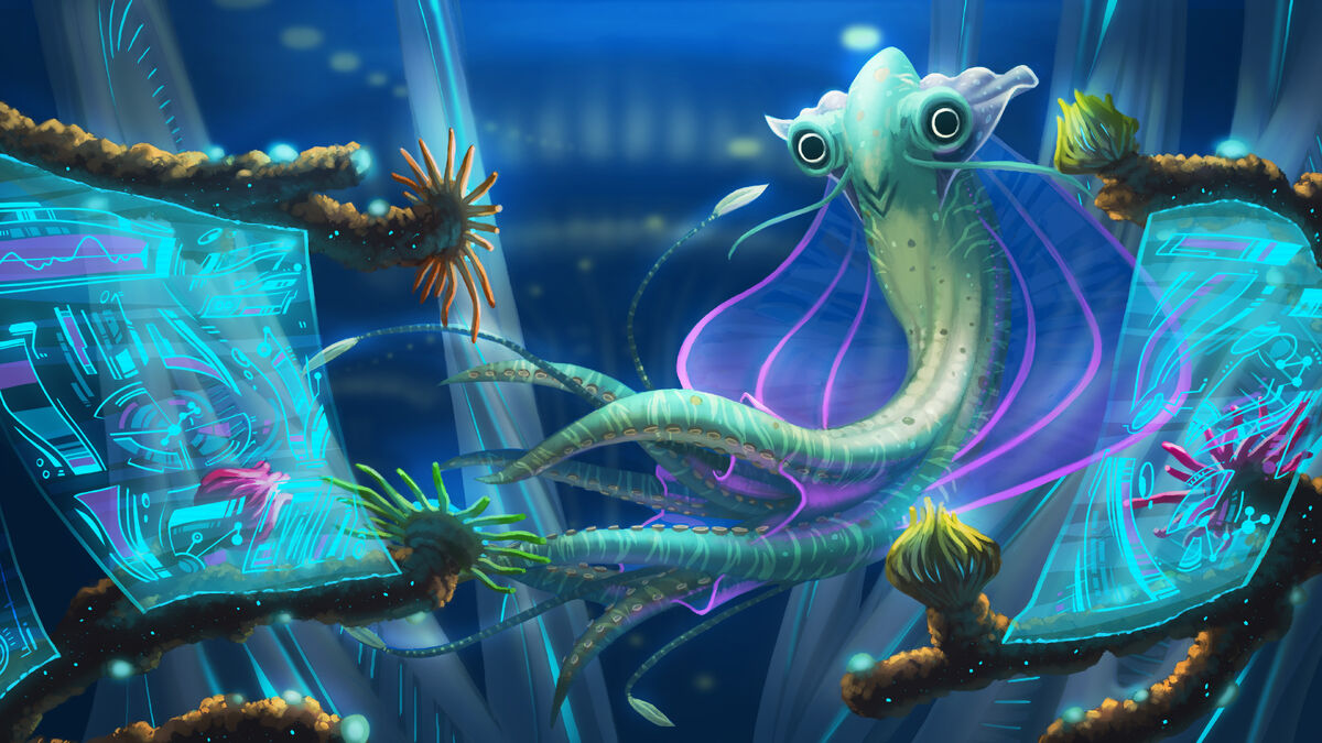 Concept art of an aquatic alien race, the Mukay.