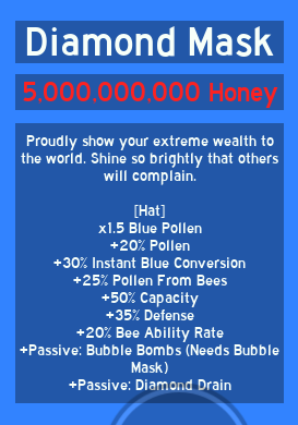 Roblox Bee Swarm Simulator Diamond Mask