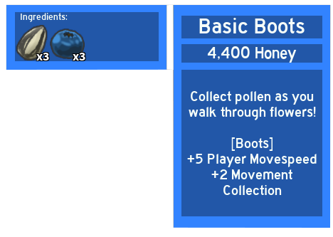 Roblox Bee Swarm Simulator Basic Boots