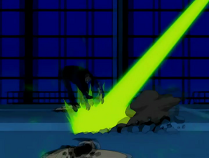 Darkstar siendo afectado por el rayo de jetray