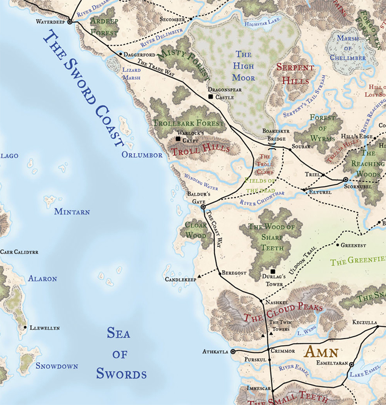 Image - Bg map.jpg | Baldur's gate the sword coast chronicles Wiki