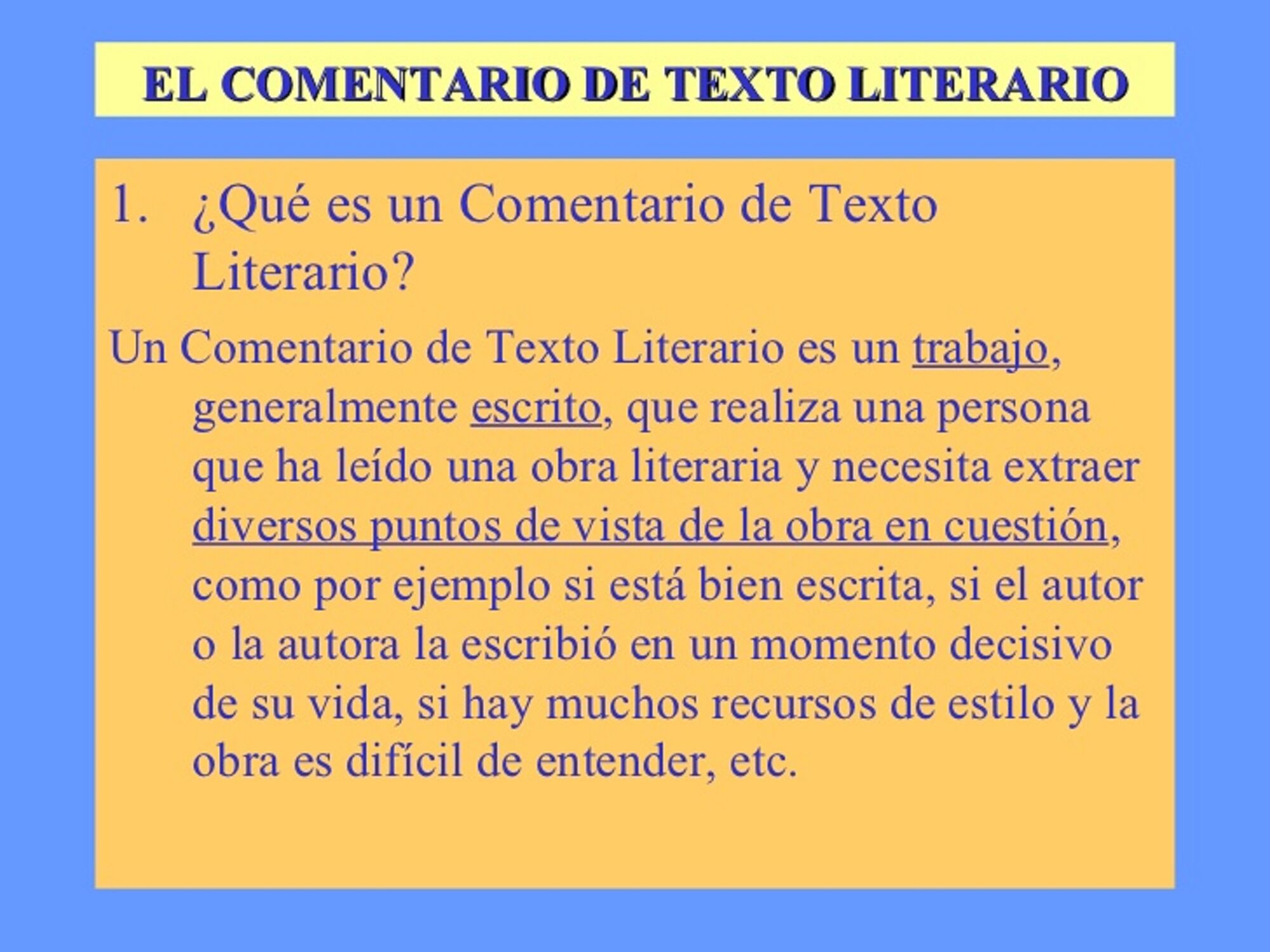 Partes del comentario literario image to u