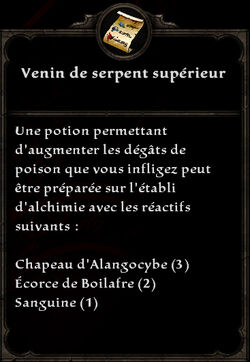 Venin de serpent supérieur formule