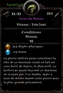 Croc de Naros stats