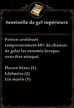 Sentinelle de gel supérieure formule