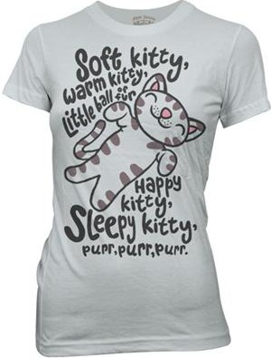 T SHIRT SOFT KITTY WARM KITTY LITTLE BALL OF FUR SHELDON COOPER BIG BANG THEORY
