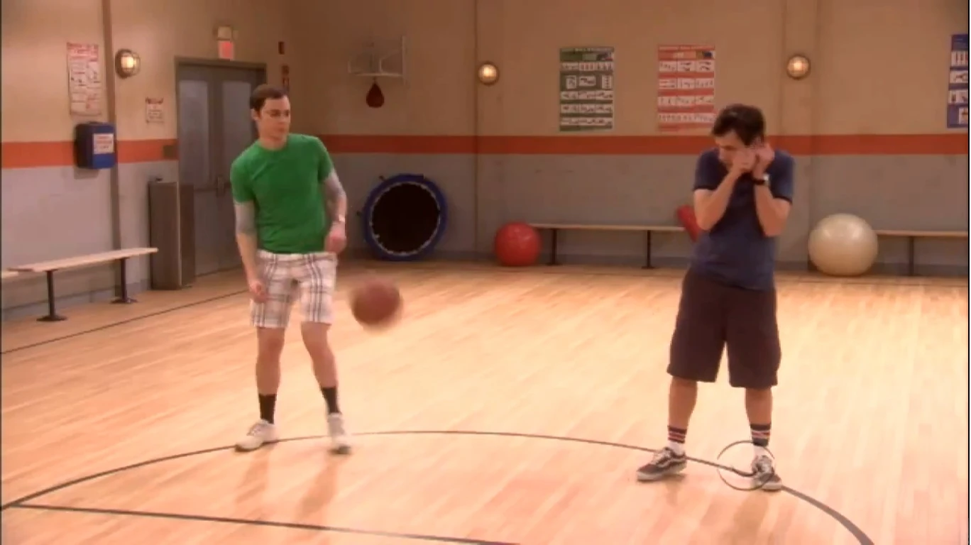 Image The rothman disintegration Sheldon and Kripke avoid the ball