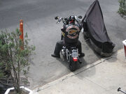 Hells Angels Member on a Motorcycle