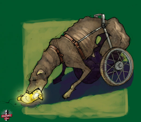 image wheelchairdoggathererconcept jpg bioshock wiki fandom wheelchairdoggathererconcept jpg