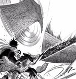 Asta protects Yuno from Mars attack