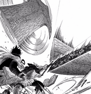 Asta protects Yuno from Mars attack