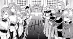 Knights gathering for an award ceremony