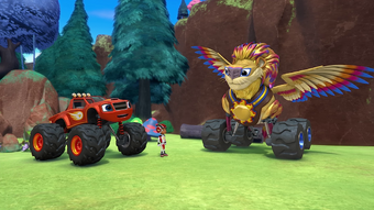 blaze and the monster machines lion