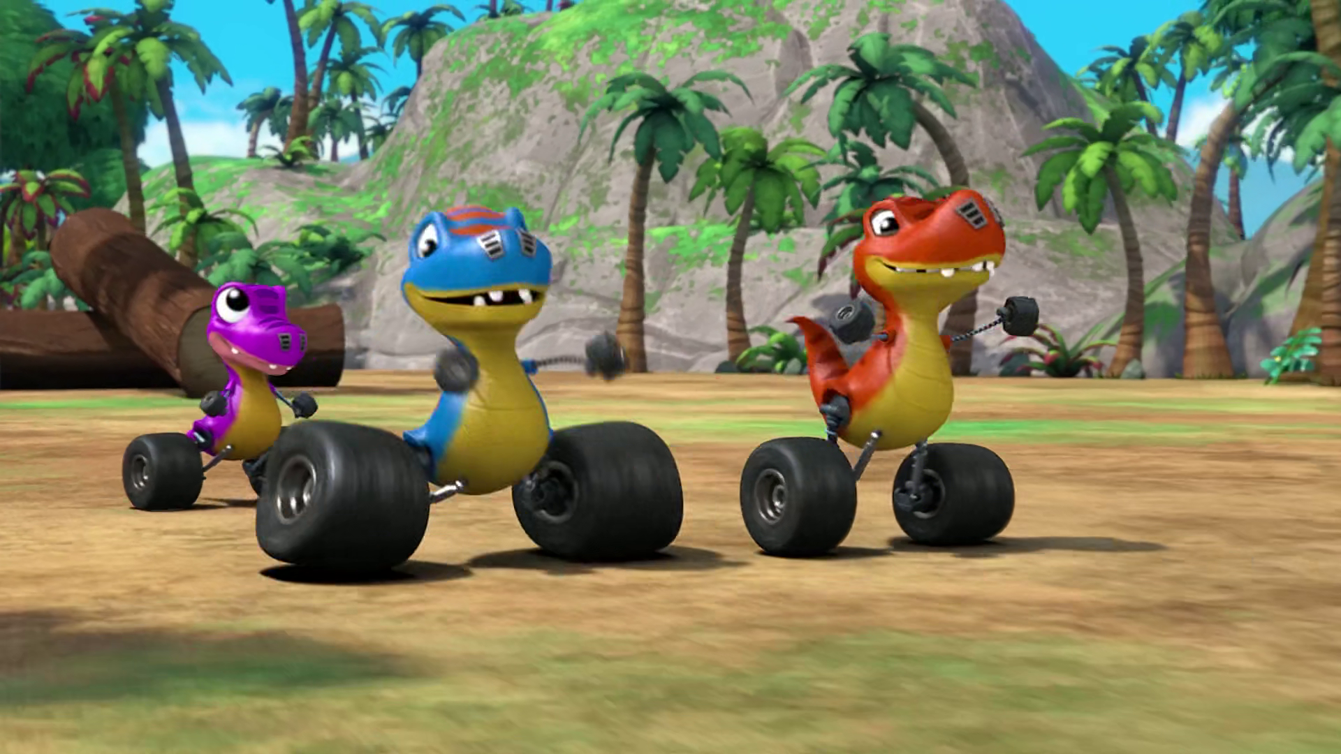 Blaze Et Les Monster Machines Saison 4 Image - S4E7 Stompy, Chompy and Squeak bounce around.png | Blaze and