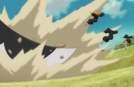 Reigai Komamura knocks his opponents away