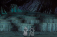 Kyoraku and Ukitake come across a platformed area