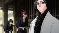 Renj and Rukia bow to Unohana