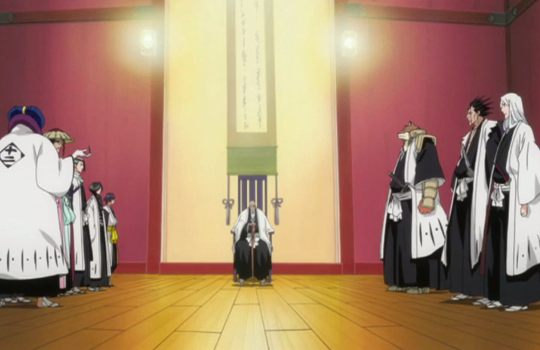 Image - Mayuri confers his findings to the other captains.png | Bleach ...