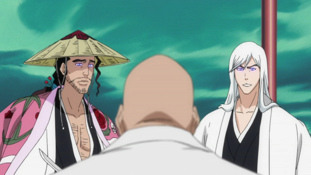 Obraz Reigais Ukitake And Kyoraku Attack Yamamoto.png Bleach Wiki