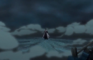 Kenpachi emerges from the explosion