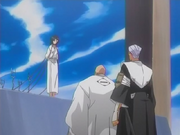 Yamamoto dan Chojiro di tempat eksekusi Rukia