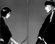 Renji y Rukia entrenando