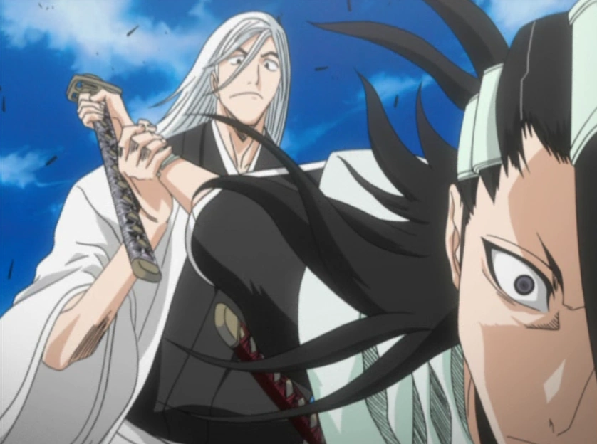 Image Byakuya dihentikan Ukitake.png Bleach Wiki FANDOM powered